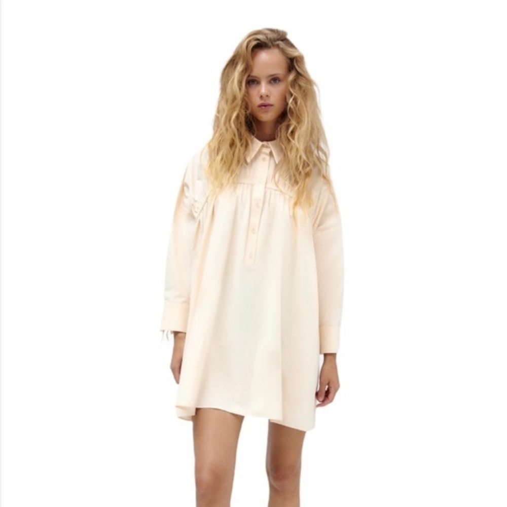 Zara ruched shirt dress